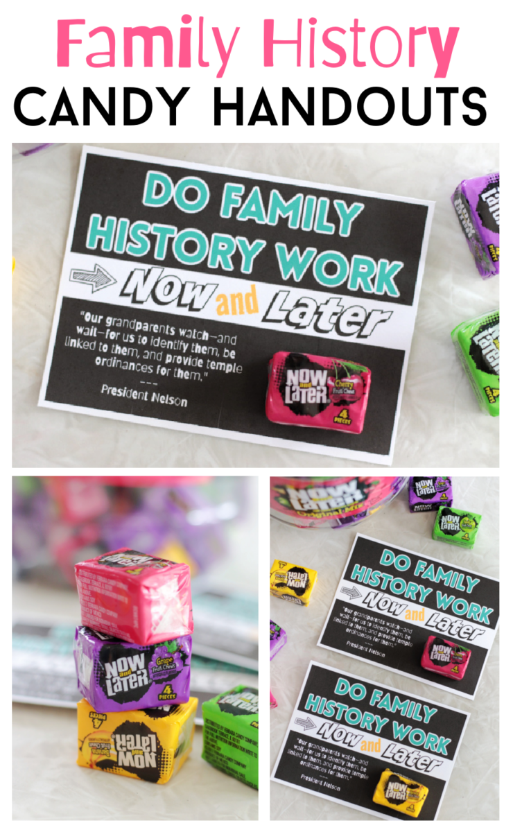 family history printable handouts with candy