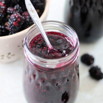 blackberry jam in jar