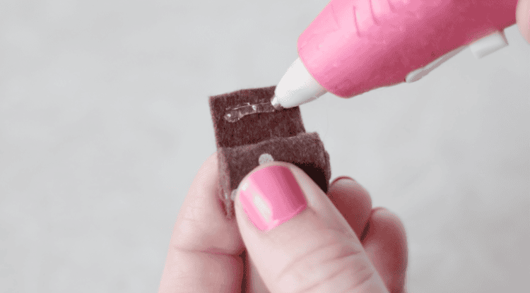 hot glue on end of felt stem.