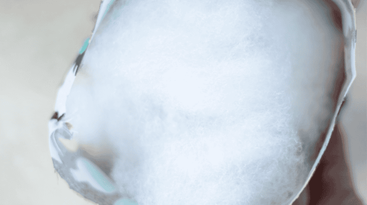 stuffing inside fabric pumpkin