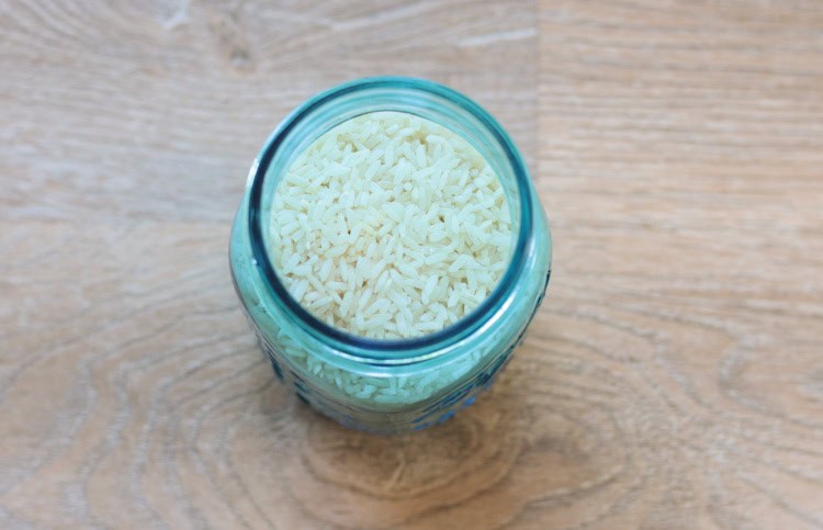 Jar full of rice.