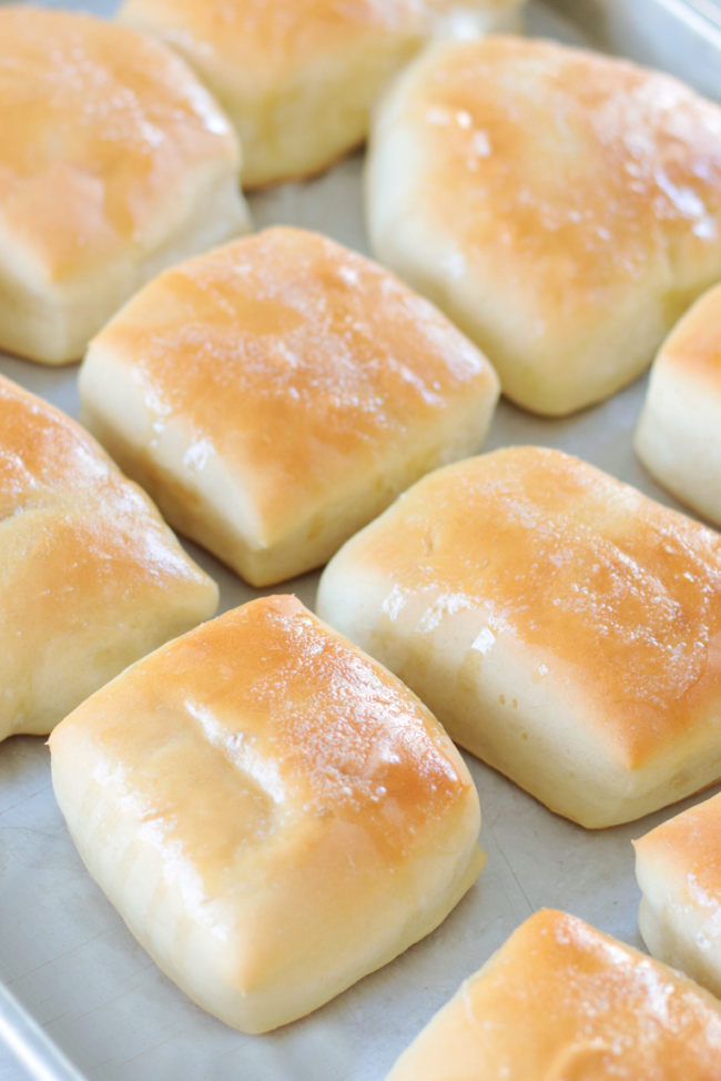 baked rolls on a baking sheet