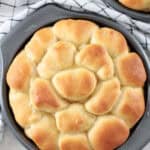 Pan of Parker House rolls.