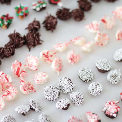 rows of chocolate candy on parchment paper