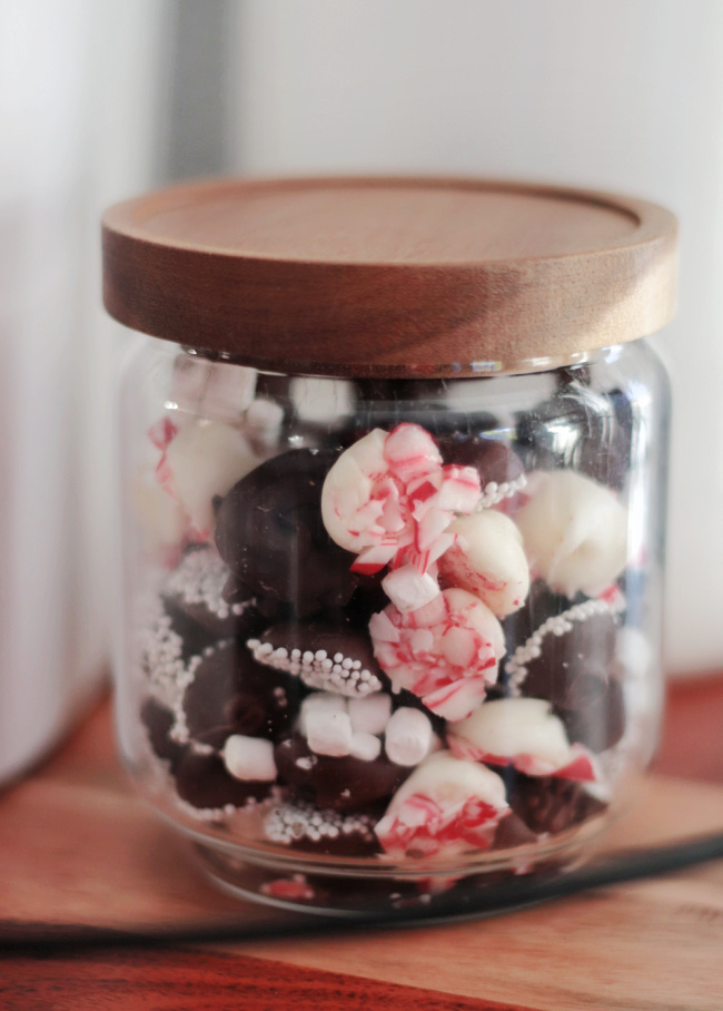 jar of chocolate candies