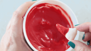 tip of bugle dipped in red candy melts