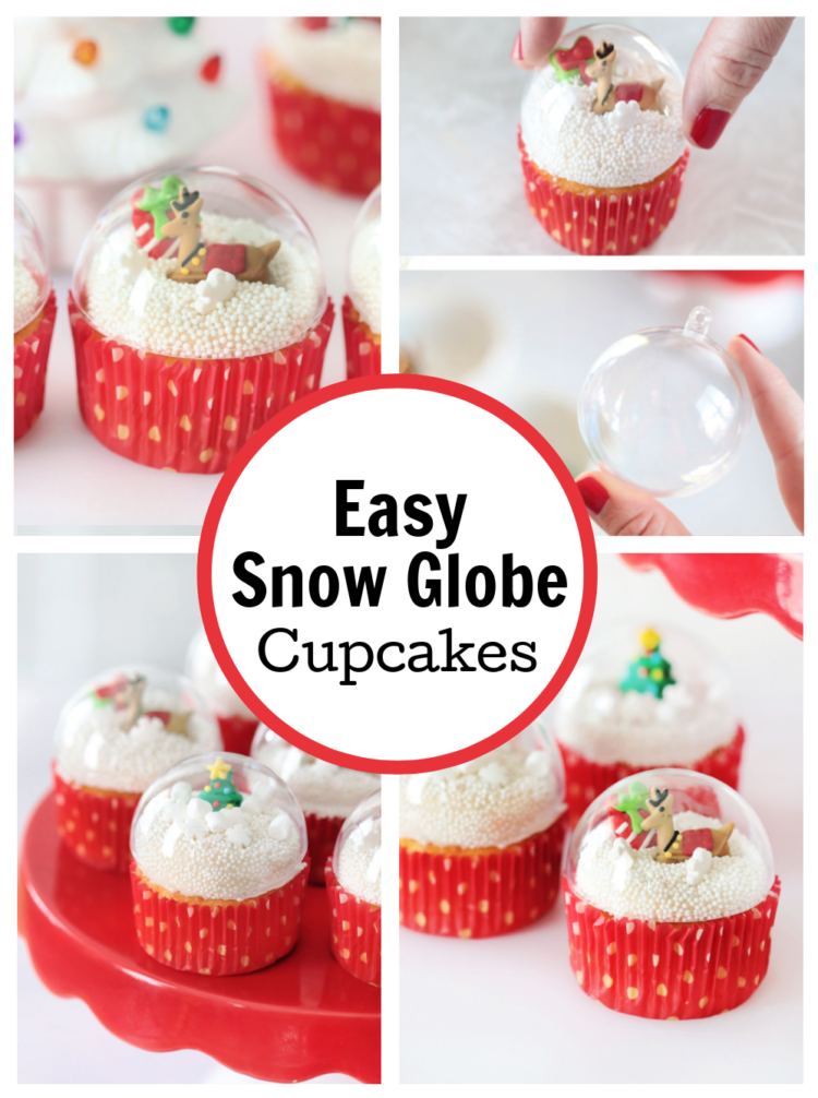 easy snow globe cupcakes