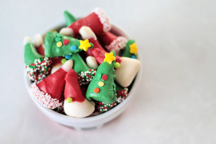 bowl of holiday bugles treats