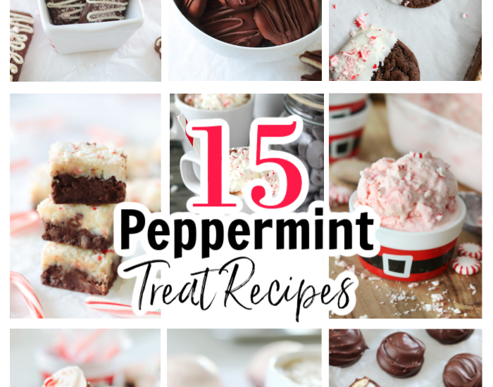 collage of peppermint treats