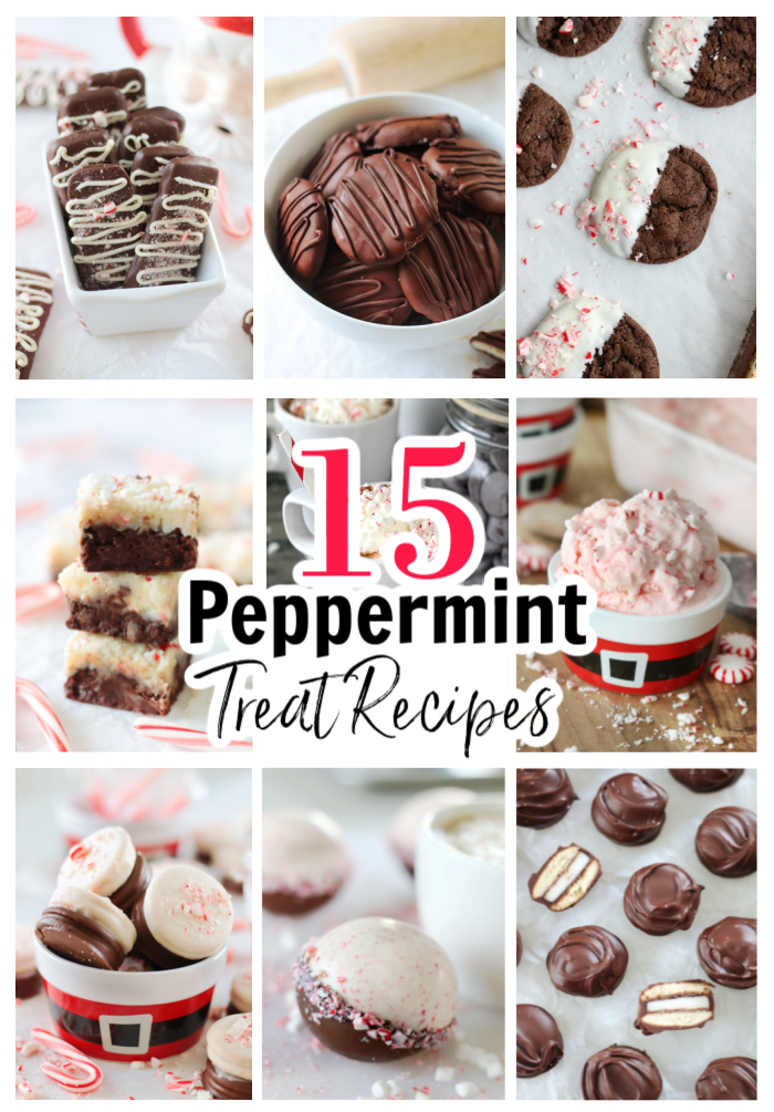 collage of peppermint treats