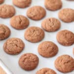 Gingersnaps on baking sheet.