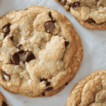 chocolate chip cookies on parchment paper