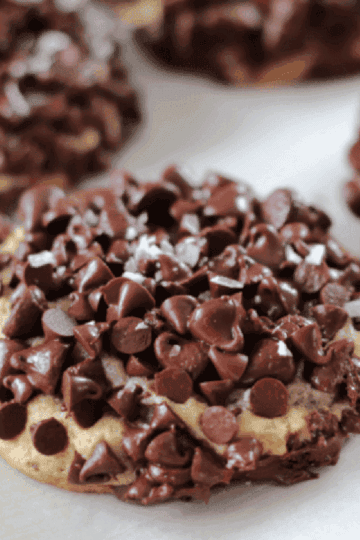 Copycat Gideon's bakehouse cookies on parchment paper.