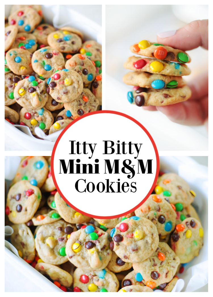 mini M&M cookies