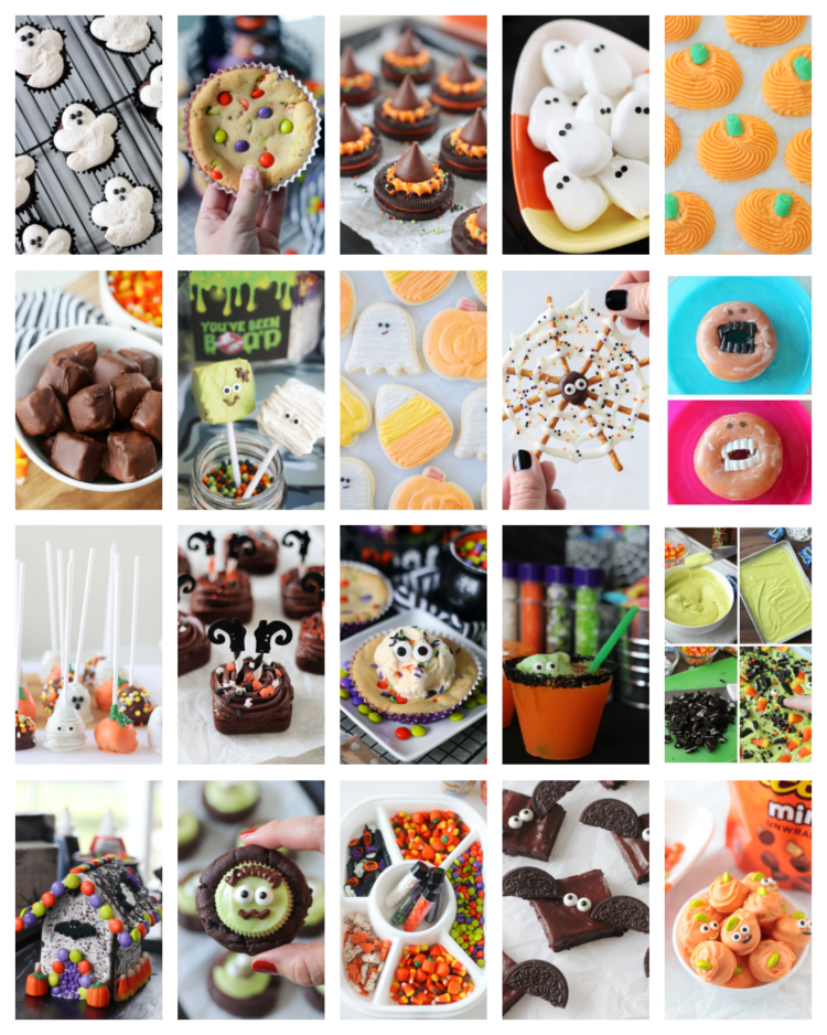 collage of halloween treats