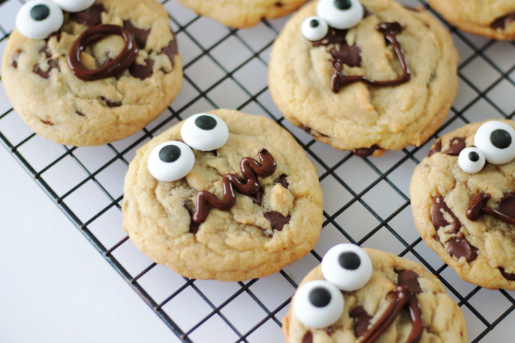 chocolate chip cookies on cooling rack