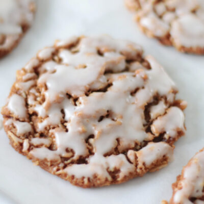 gingerbread oatmeal cookies on cookie sheet