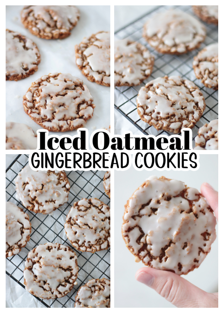 iced oatmeal gingerbread cookies