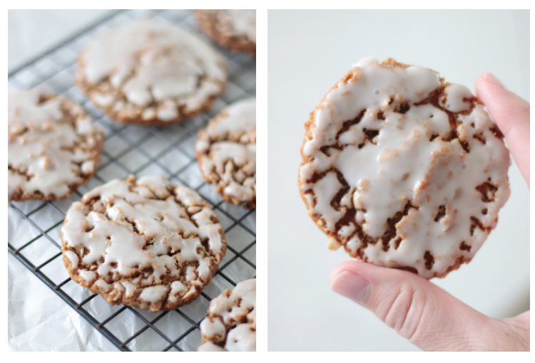 iced oatmeal gingerbread cookies