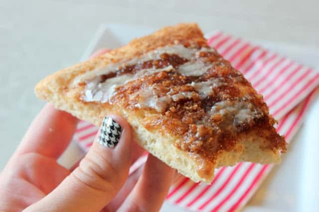 slice of cinnamon roll pizza
