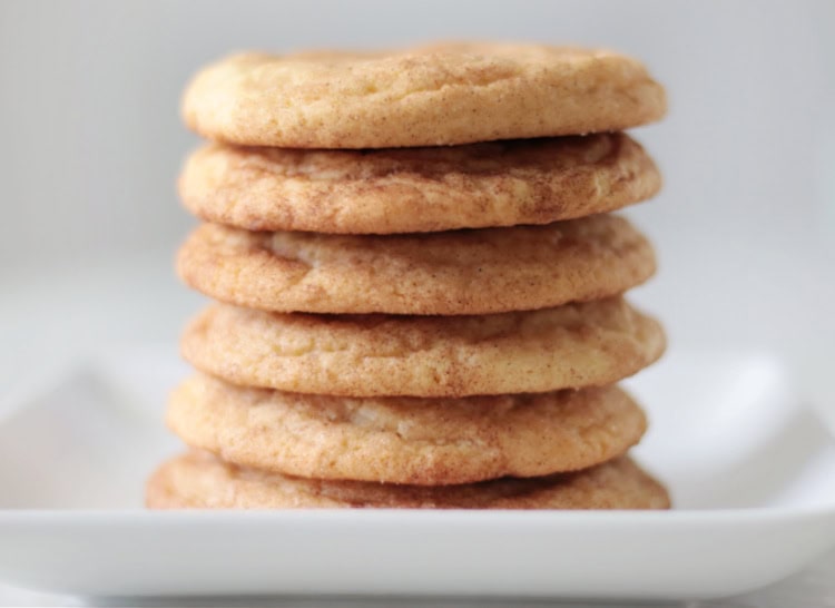 stack of jumbo snickerdoodles on plate