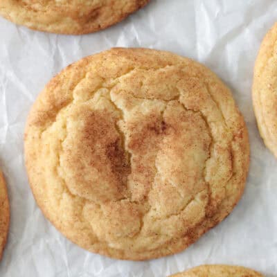 snickerdoodles on parchment paper