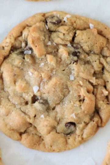 Cookie on parchment paper.