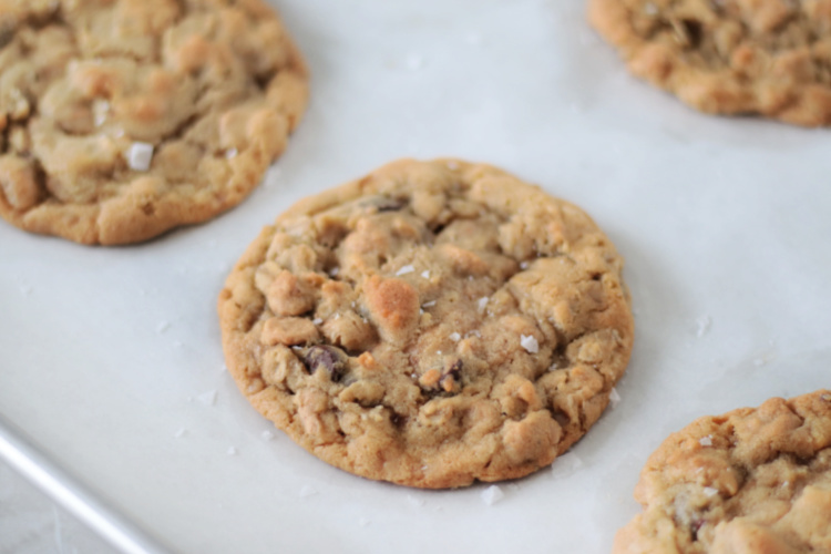 mom's cookies on baking sheet