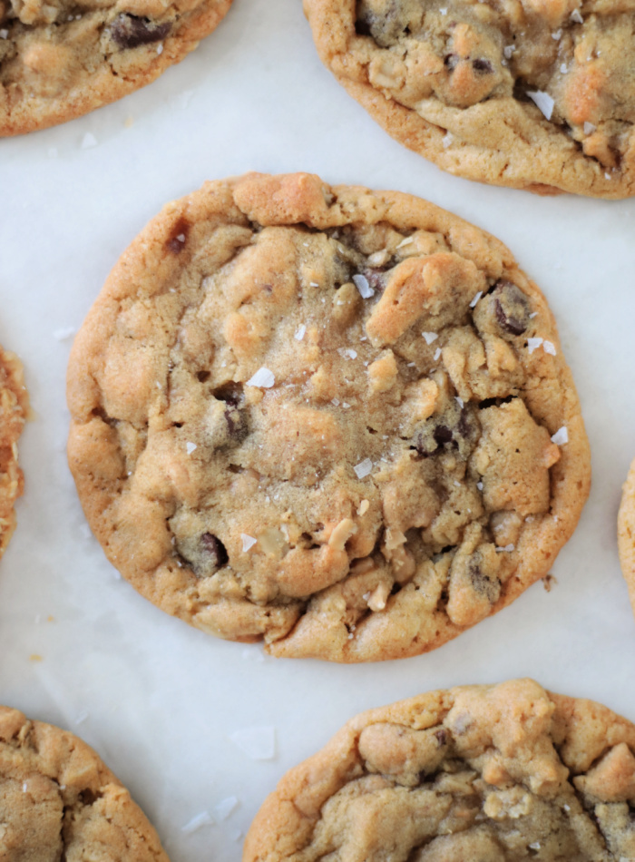 baked cookies on parchment paper