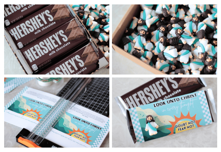 collage of candy bar wrapper supplies 