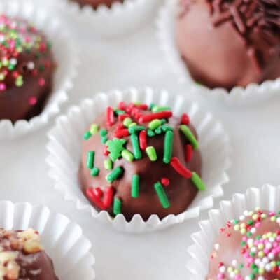 brownie truffles in liners