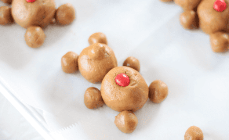 gingerbread bears with red hots belly button