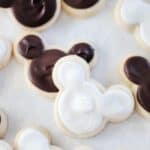 mickey mouse shortbread cookies coated in chocolate