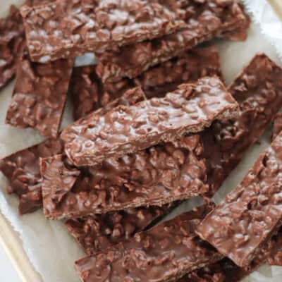 crunch bars on baking sheet