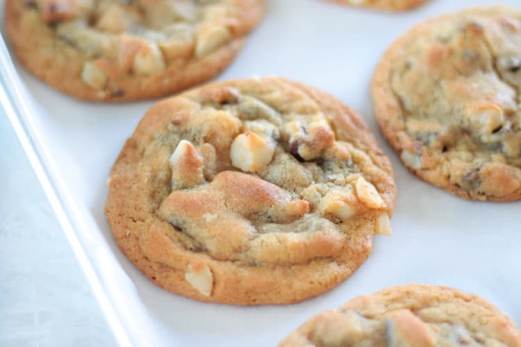 batch of sausalito cookies on baking sheet
