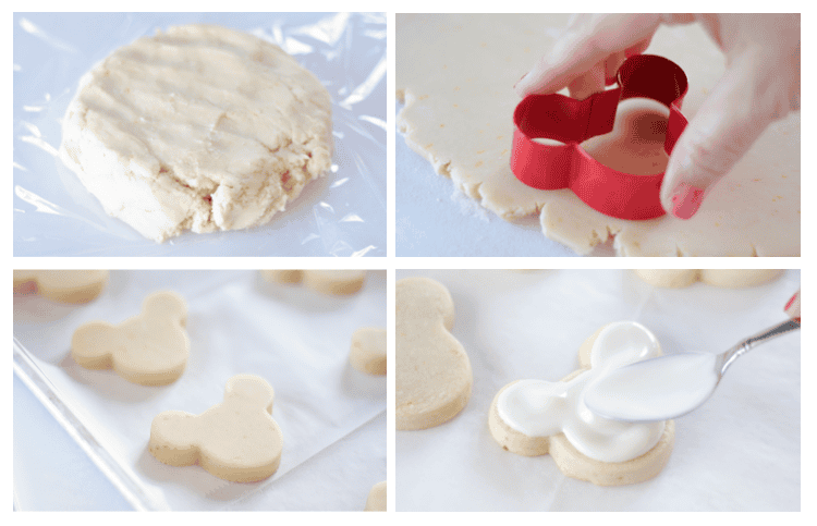 mickey shortbread cookies cut into shapes