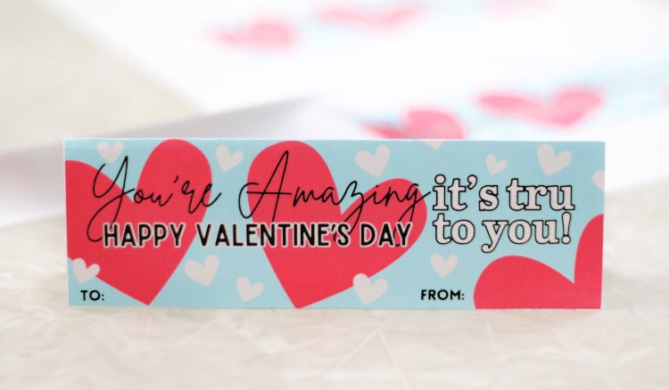 valentine tag folded in half