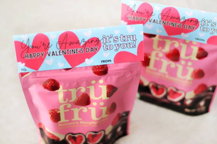 two bags of tru fru raspberry bags