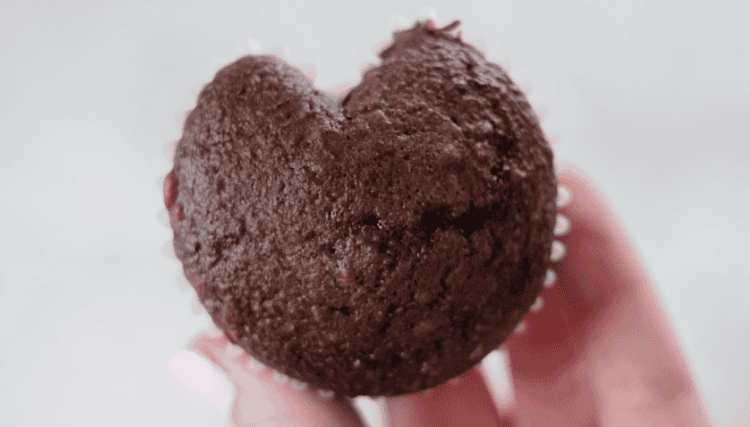 heart shaped chocolate cupcake