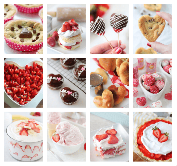 valentine dessert collage