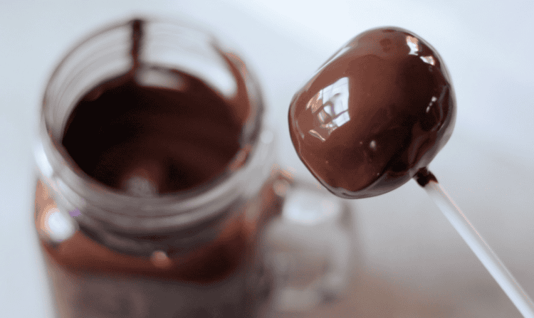 andes mint cake pop dipped in chocolate