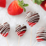 heart strawberries dipped into chocolate