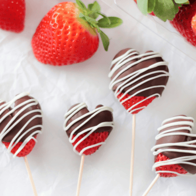 heart strawberries dipped into chocolate