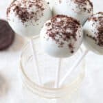 jar of cookies and cream cake pops