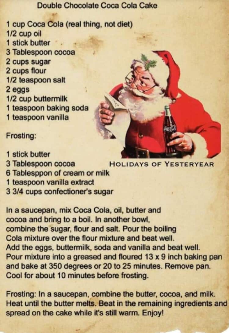 copy of old school coca cola cake recipe