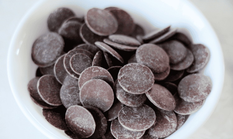 bowl of melting chocolate wafers
