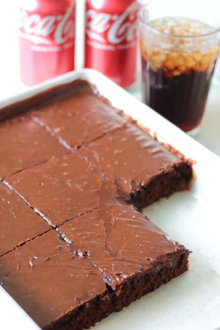 pan of coca cola chocolate cake