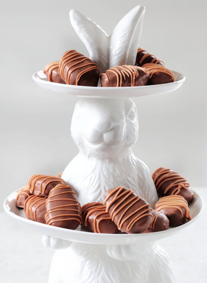 scotcheroo eggs on bunny platter