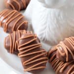 scotcheroo eggs drizzled with butterscotch