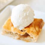 Slice of apple slab pie ala mode.